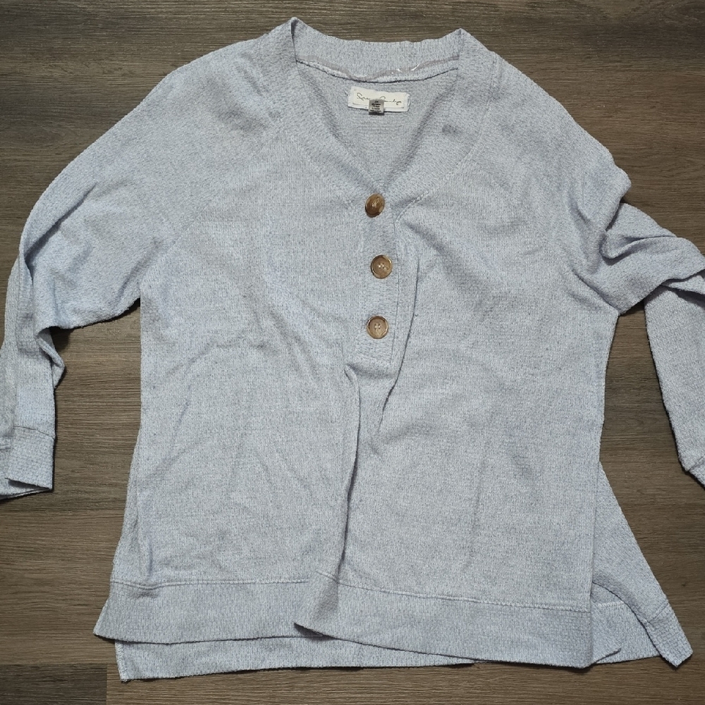 French Laundry Gray Button-Up Top